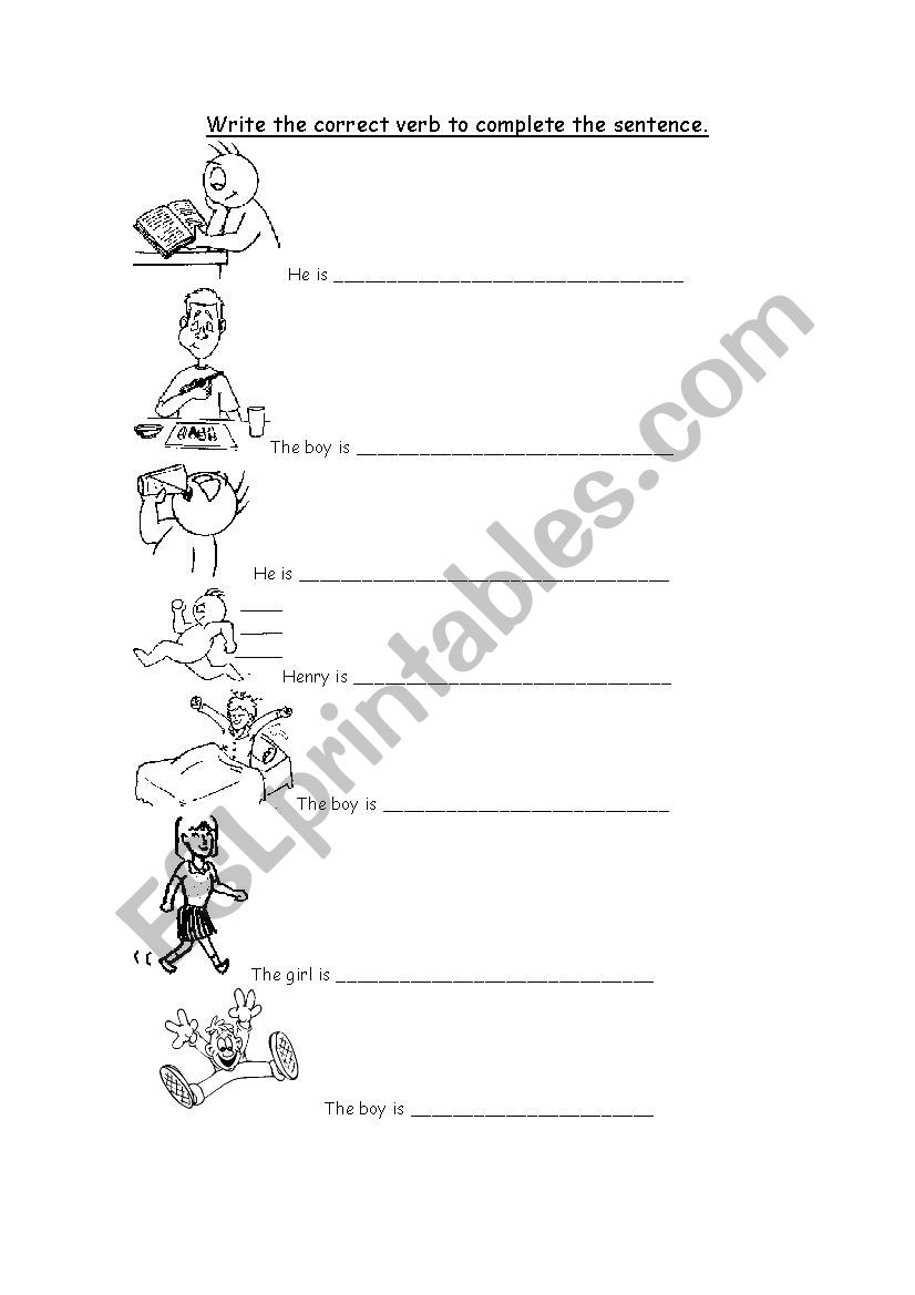 Present Continuos Activities worksheet