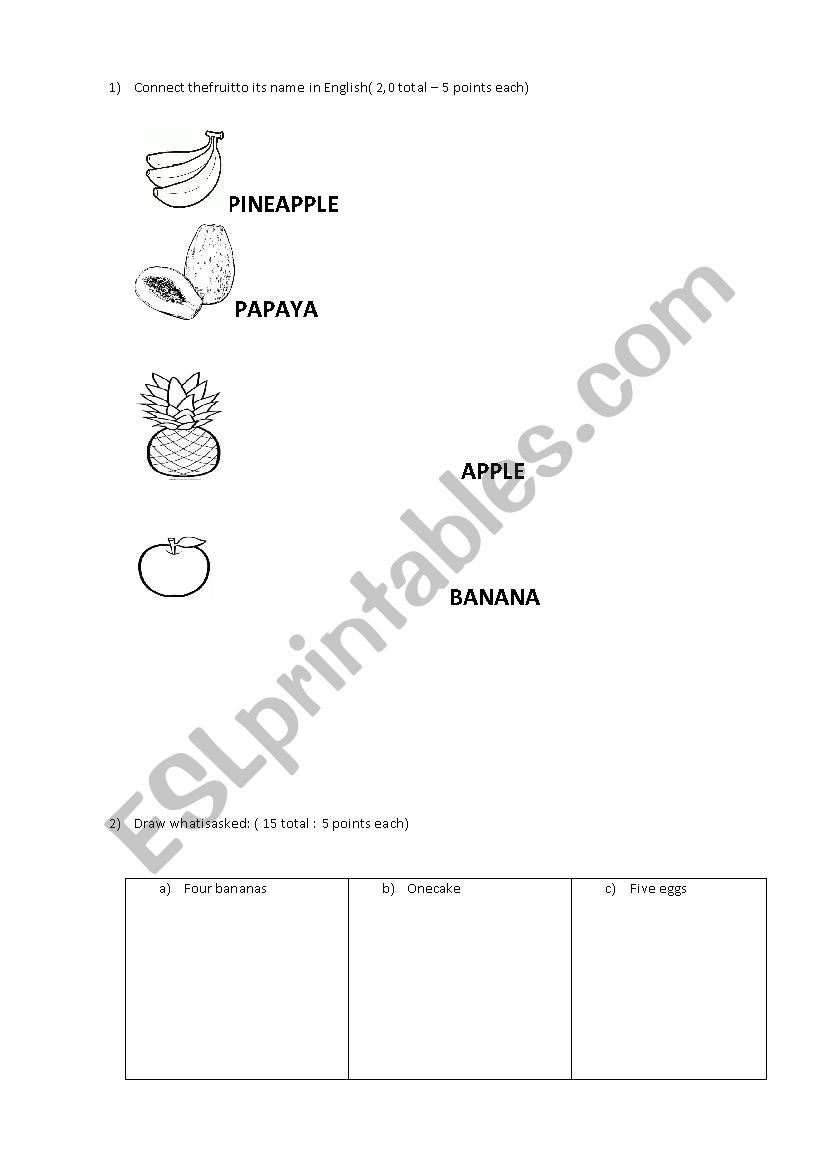 Exercises about food  worksheet