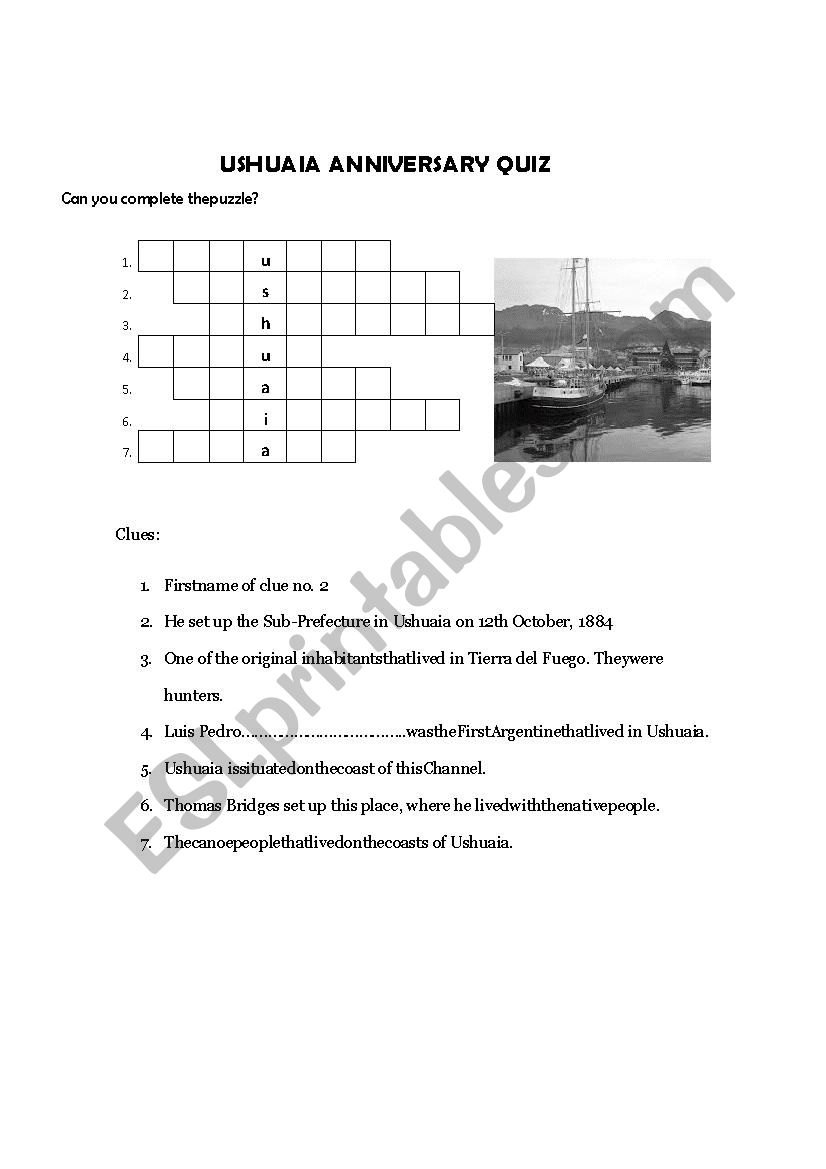 Ushuaia Quiz worksheet