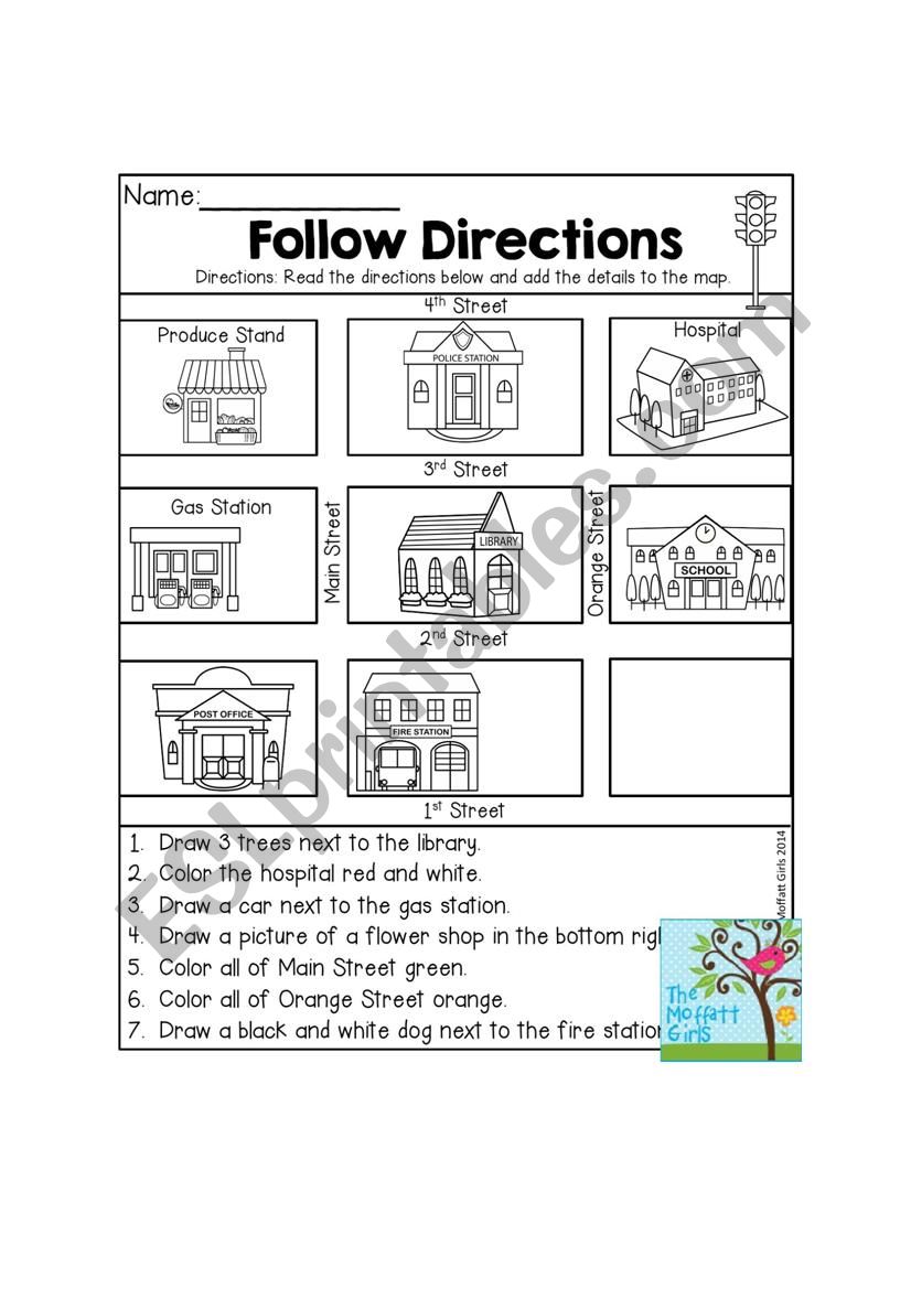 Giving Directions ESL Worksheet By Jneth27