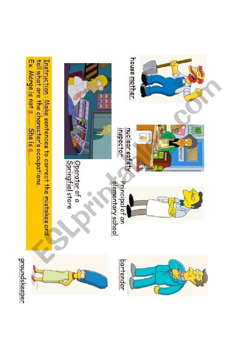 Simpson characters occupations