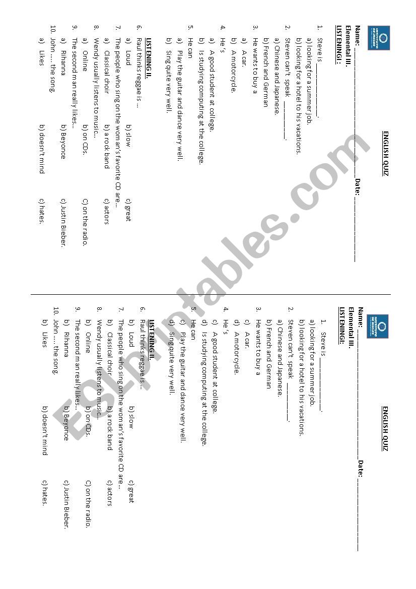 elemetal worksheet worksheet