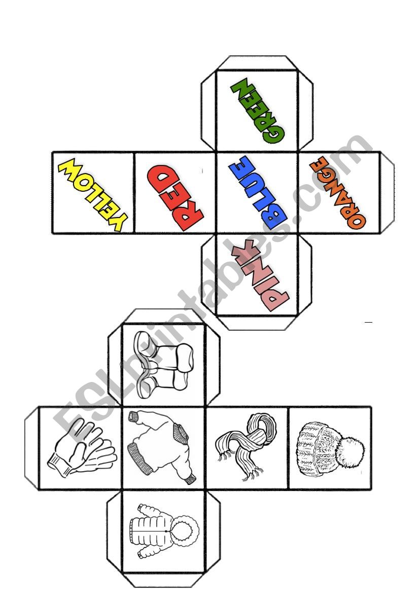 Winter clothes DICE game - ESL worksheet by laretta.77