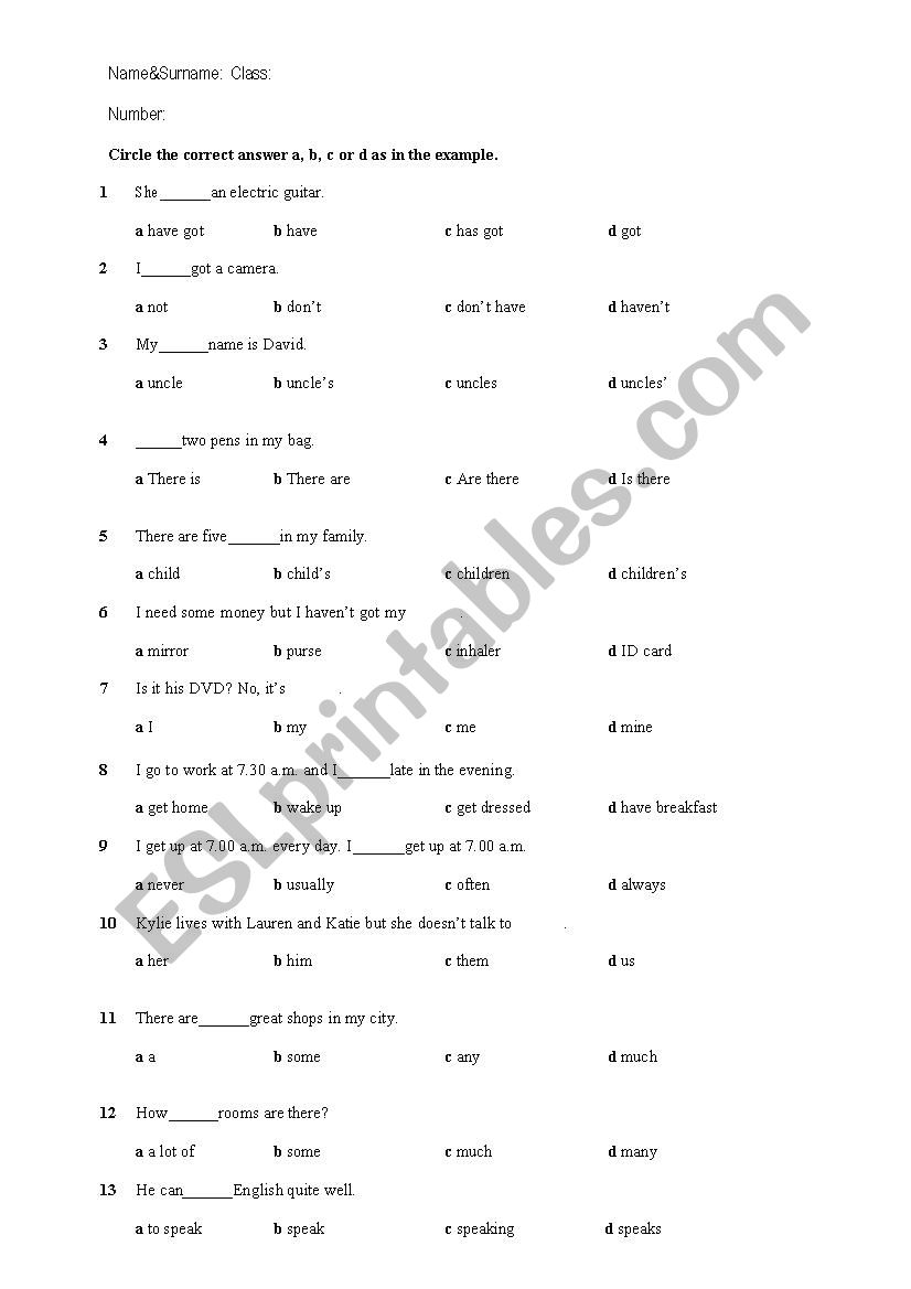  evaluation exam for the 9 and 10 grades