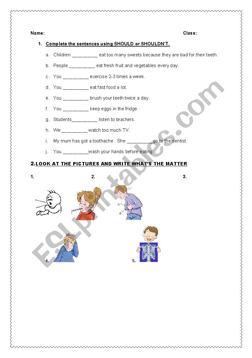 Should Shouldn´t Quiz - ESL Worksheet By Asalatek