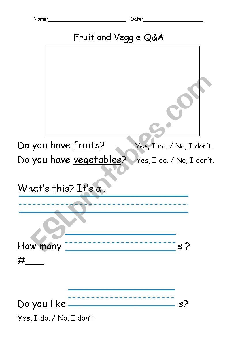 Fruits and Vegetable Do you have? How many? Presentation