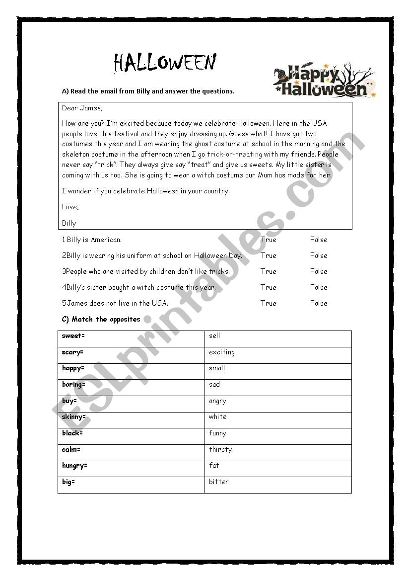 HALLOWEEN - ESL worksheet by efty charle
