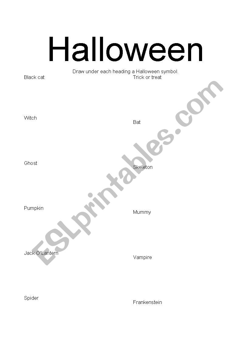 Halloween Drawing worksheet