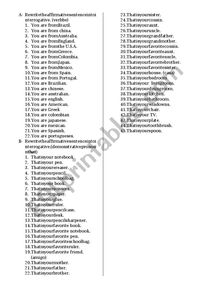 verb Be activity and demonstrative pornoun that 