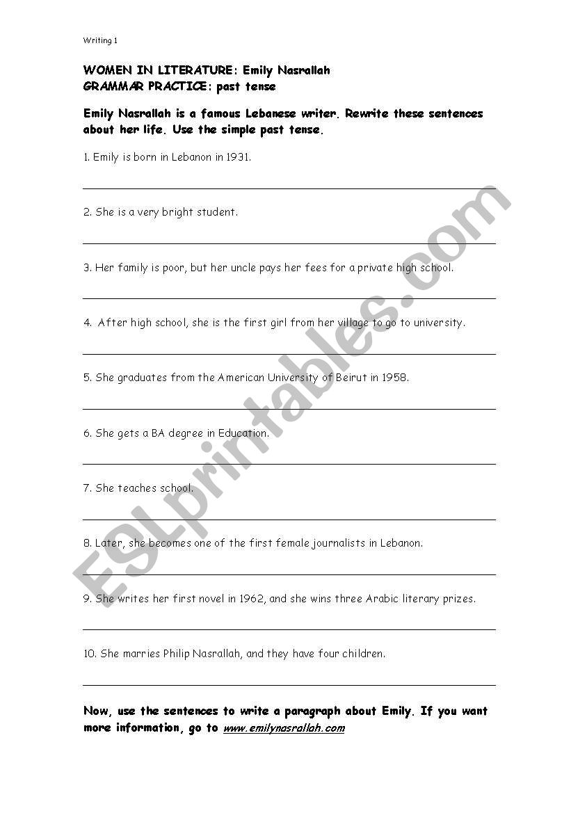 Practice with Simple Past worksheet