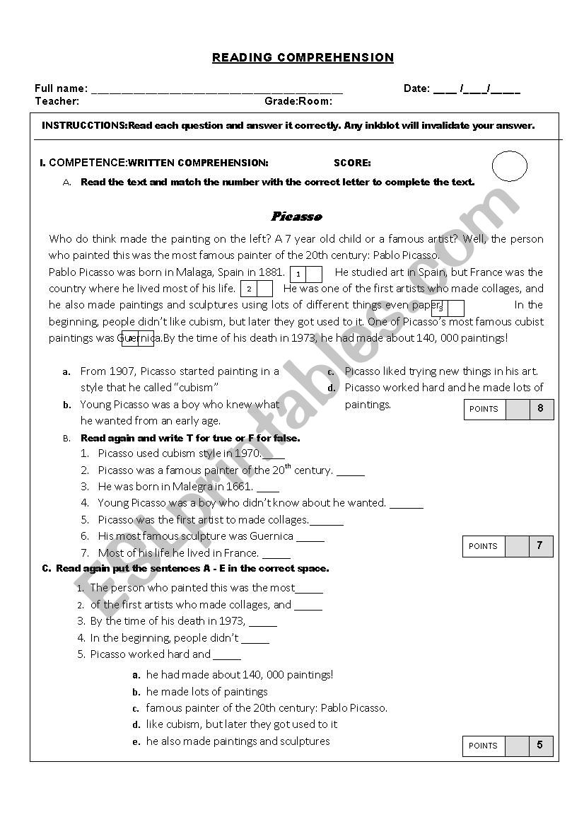 Past Simple Reading Comprehension ESL Worksheet By M edith