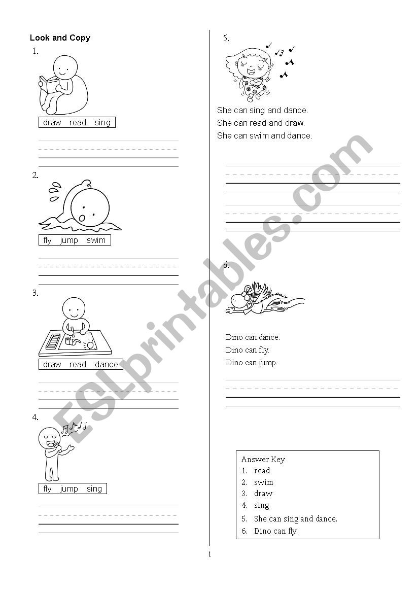 actions: Look and copy worksheet