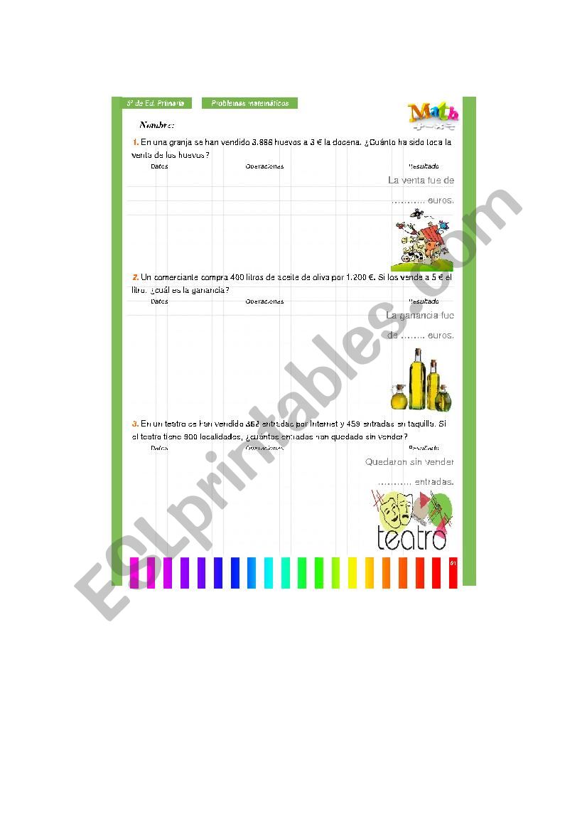 PROBLEMS worksheet