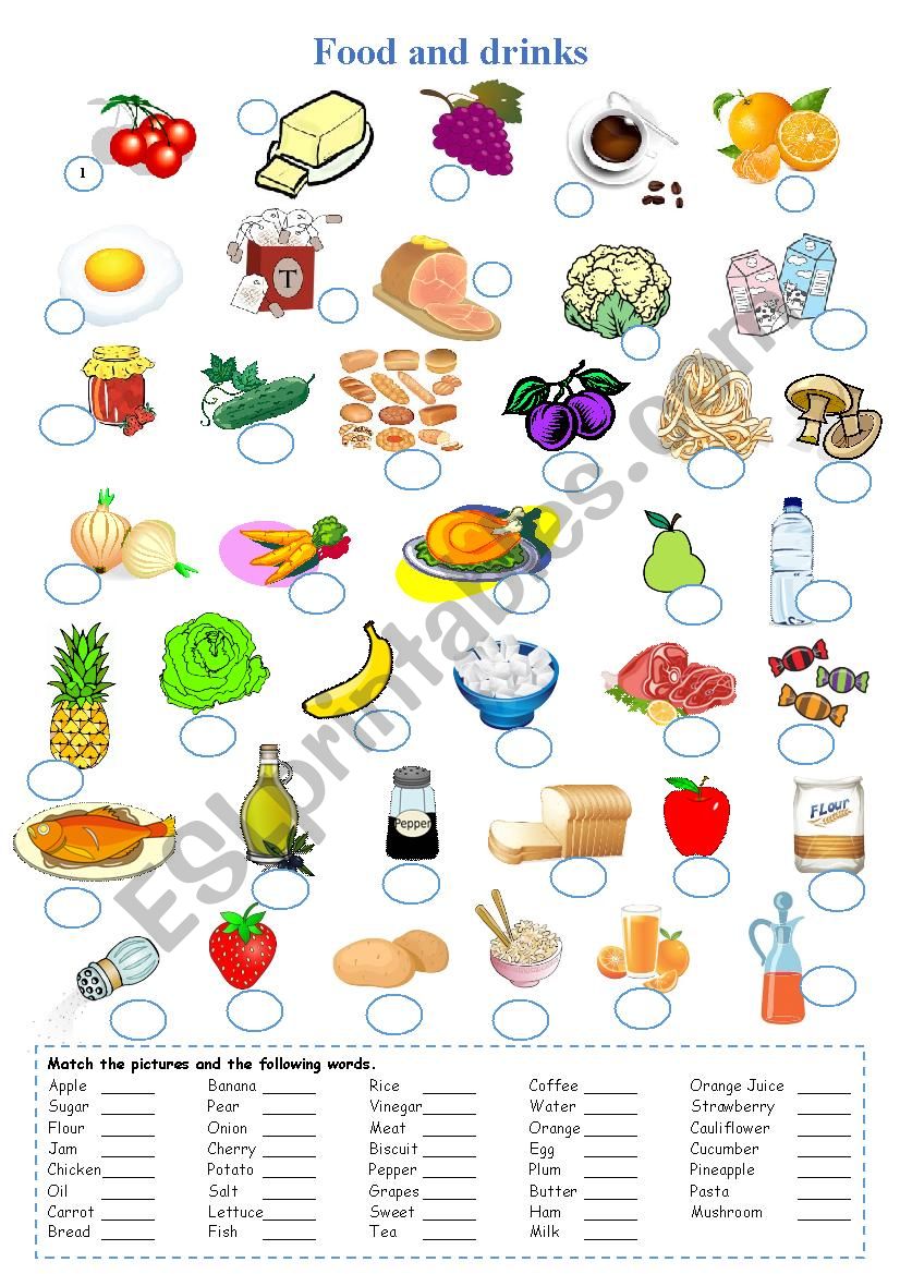 Food and drinks - ESL worksheet by mfraczek