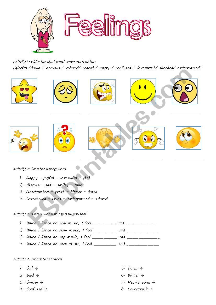 FEELINGS worksheet