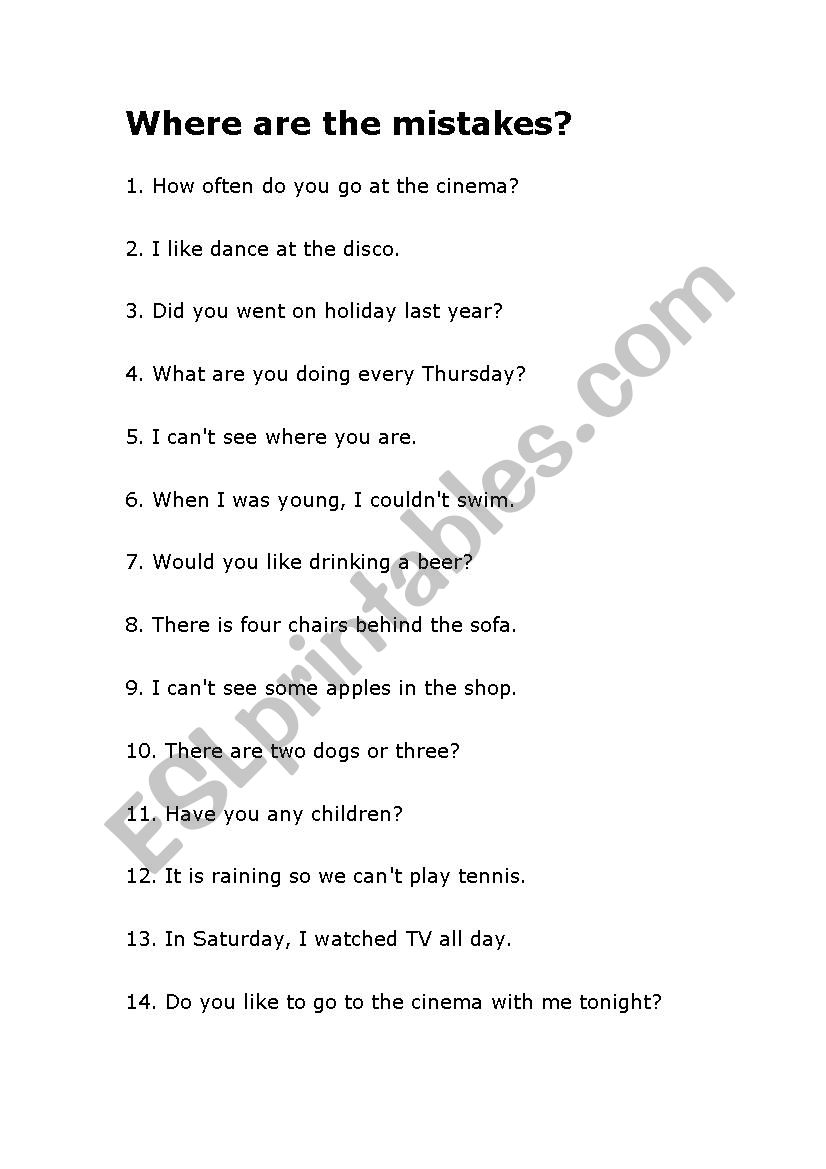 Grammar Auction worksheet