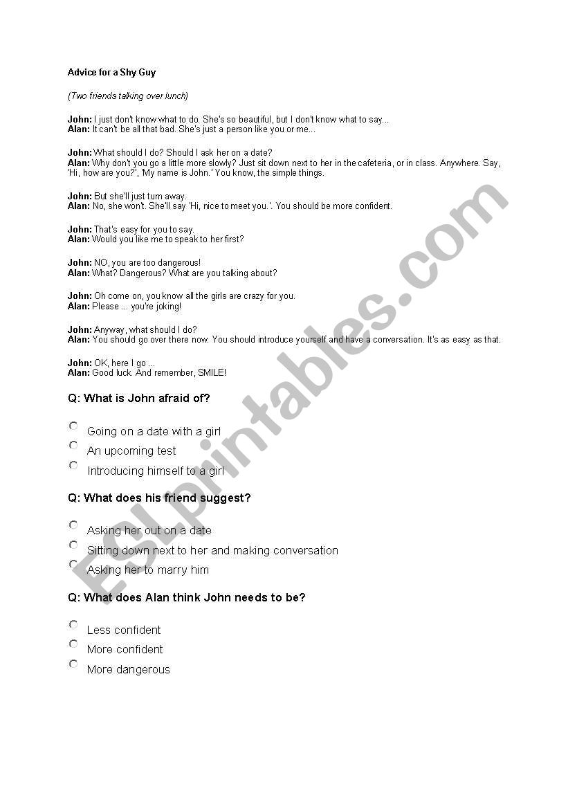 should - advice worksheet