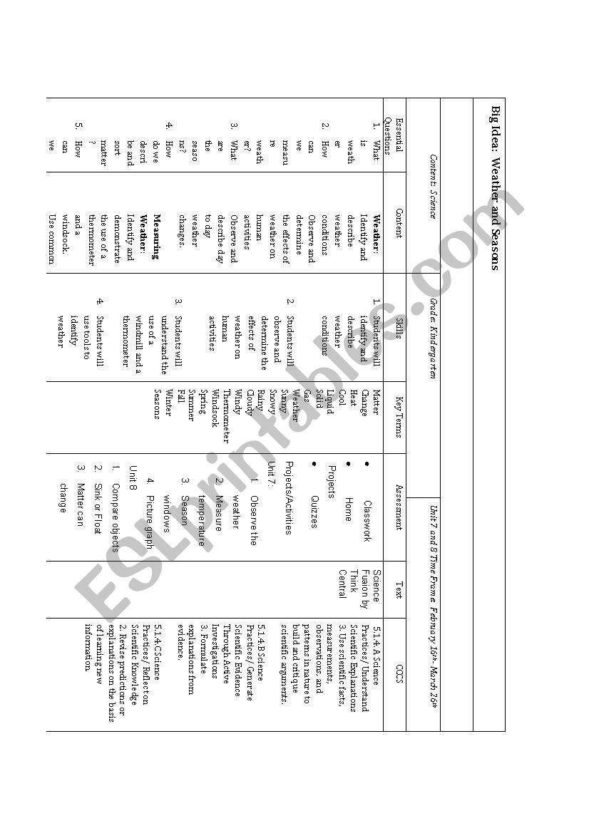  Weather and Seasons worksheet