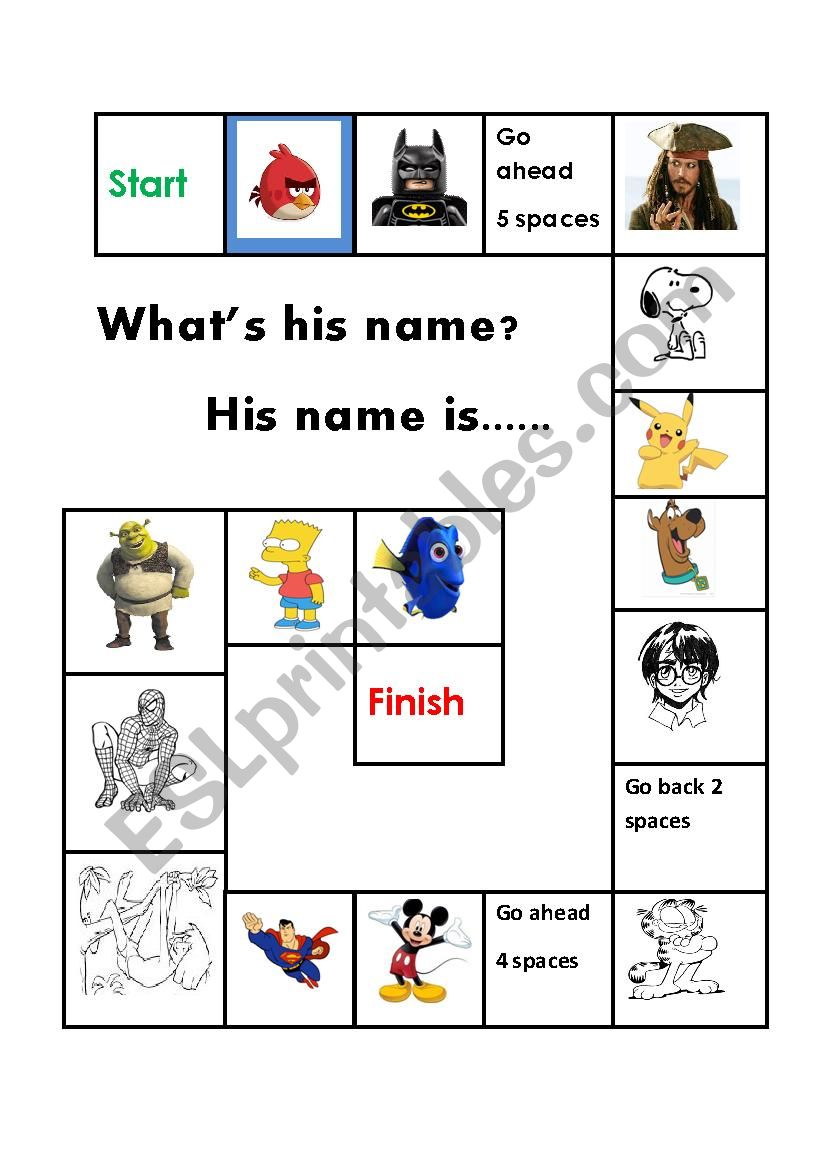 What´s His Name Game Esl Worksheet By Levandin 3360