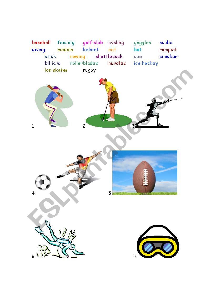 sports (part 1) worksheet