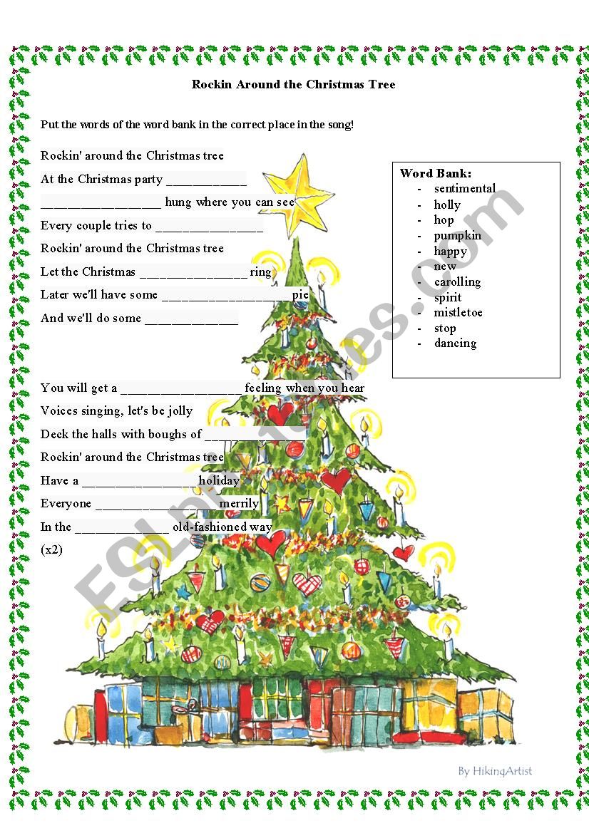 Rockin´ Around the Christmas Tree - ESL worksheet by Alyra3