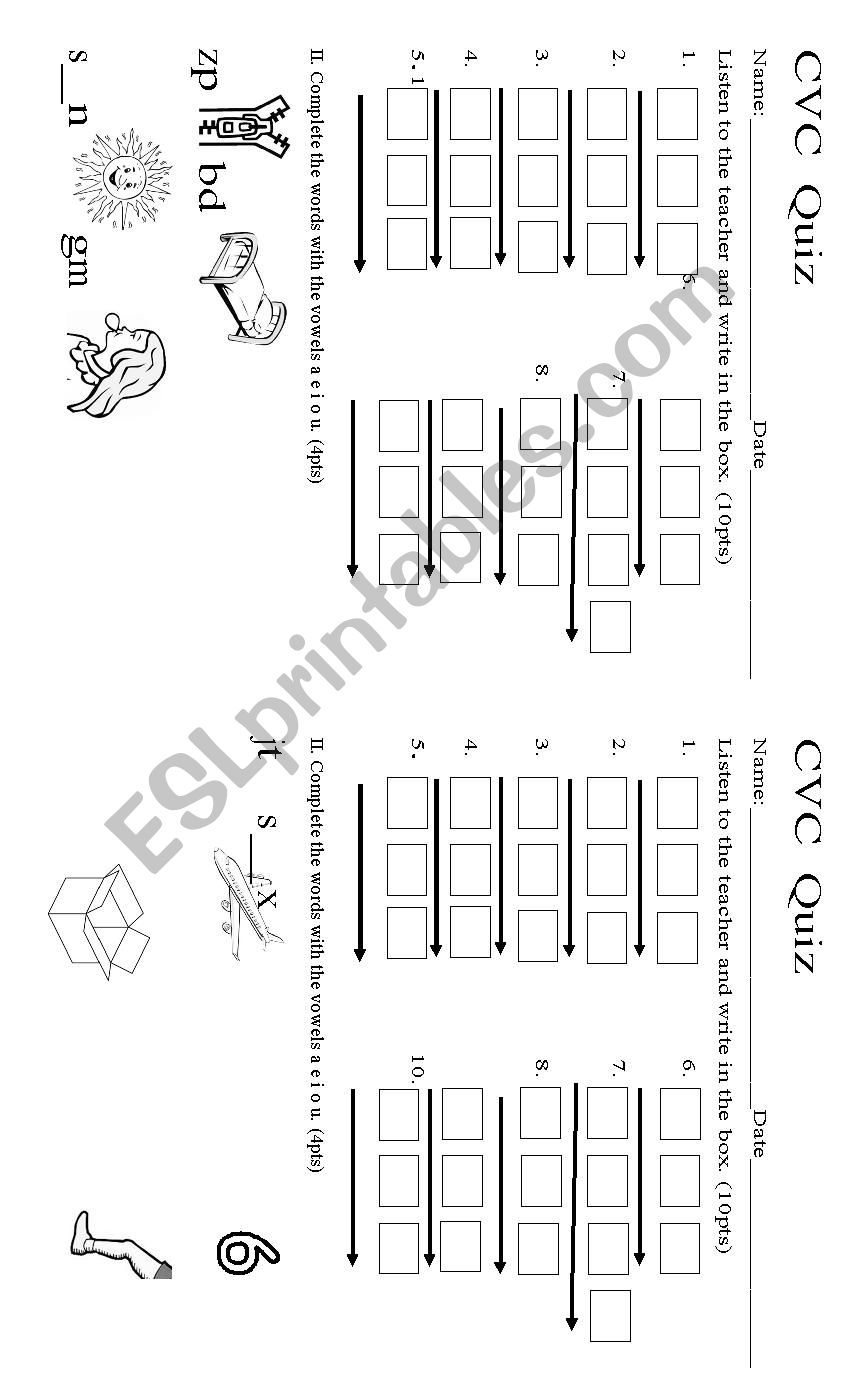 Short Vowels Sound worksheet