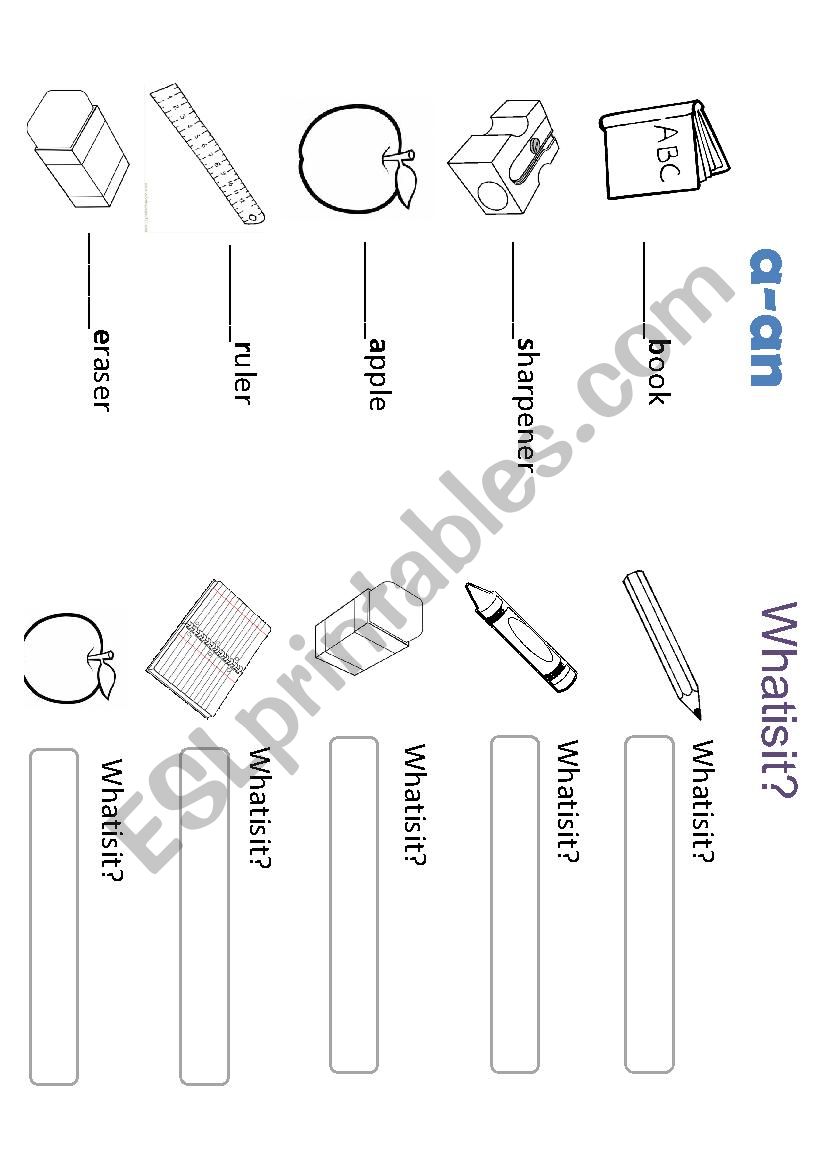 a - an / What´s it? - ESL worksheet by milyhana