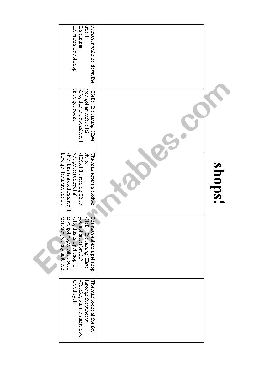 Shops! worksheet