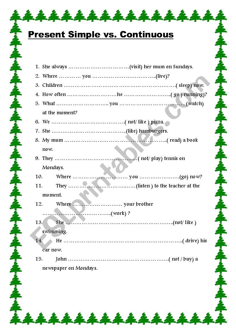  Present Simple worksheet