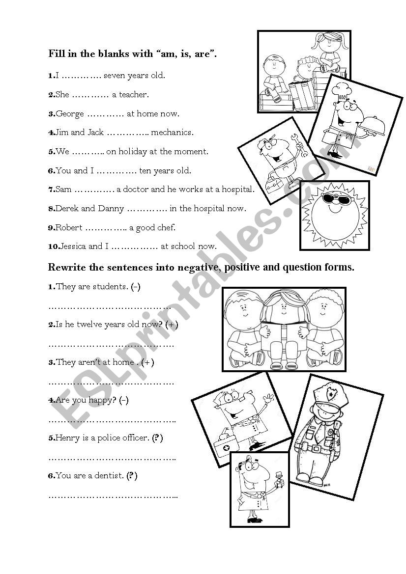 verb to be in simple present tense