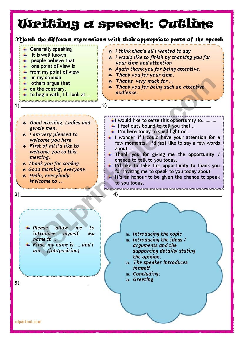  How To Write A Speech ESL Worksheet By Chebbiaida26