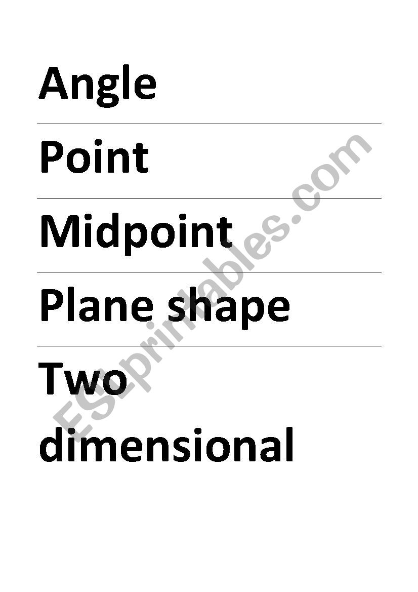  Geometry Shapes vocabulary cards