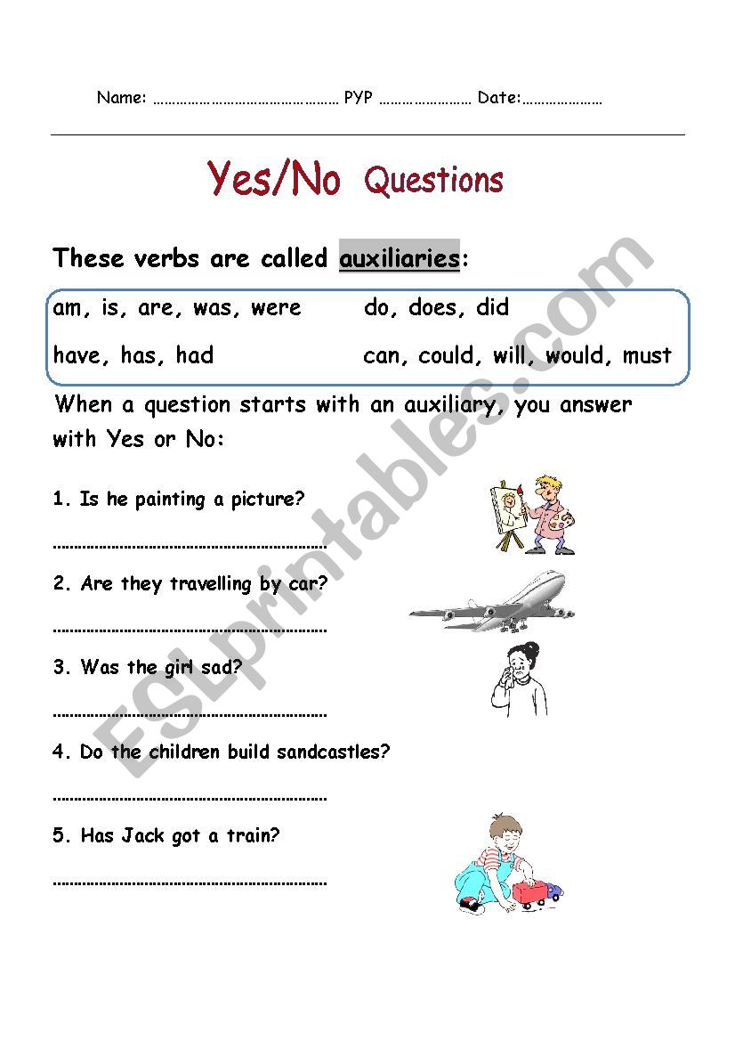 Yes No Questions Interactive And Downloadable Worksheet You Can Do The 