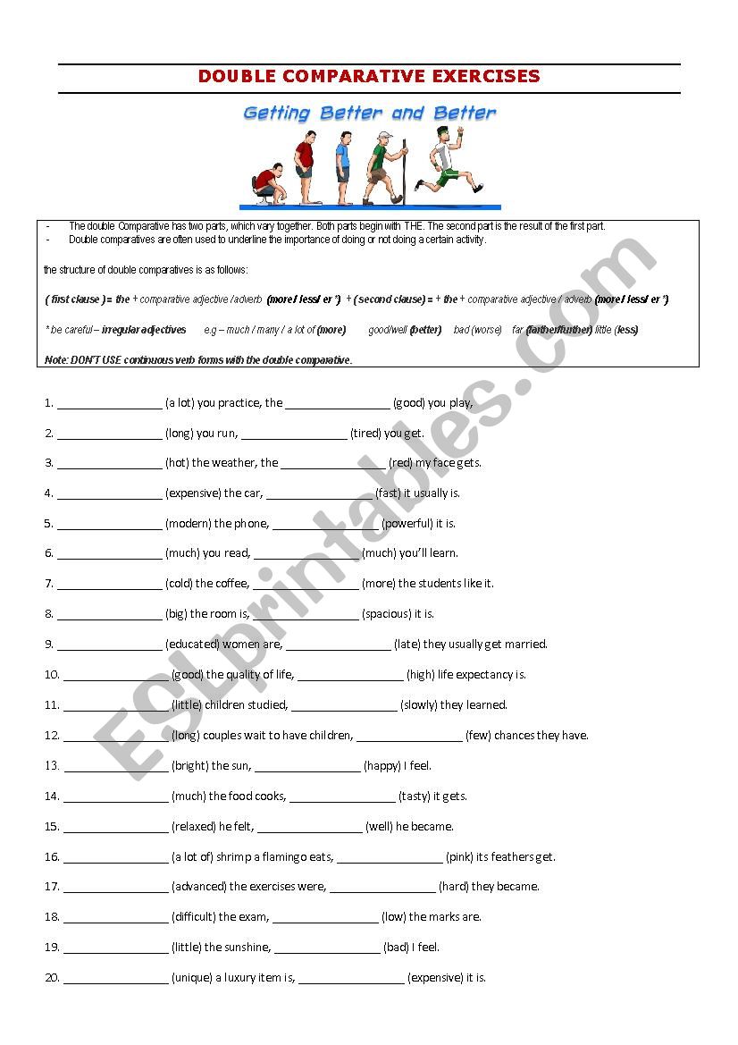 Double Comparatives 2 ESL Worksheet By Sandramaisa