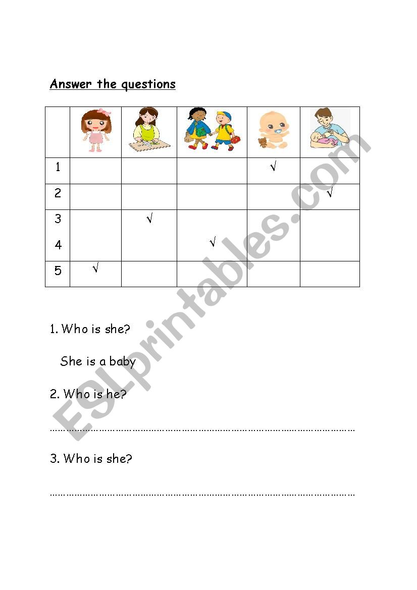 family question worksheet