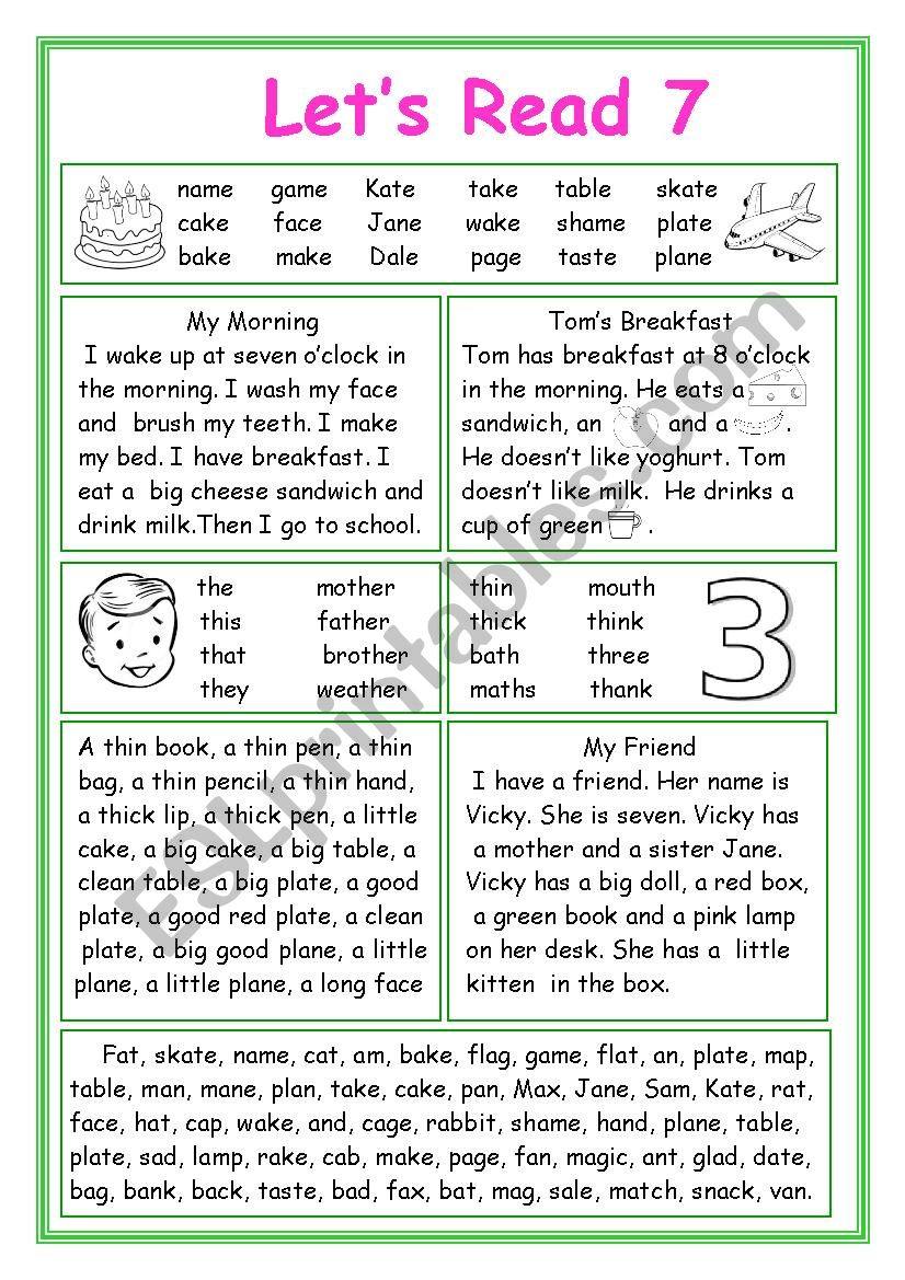 Let´s Read 7 - ESL worksheet by Nata2014