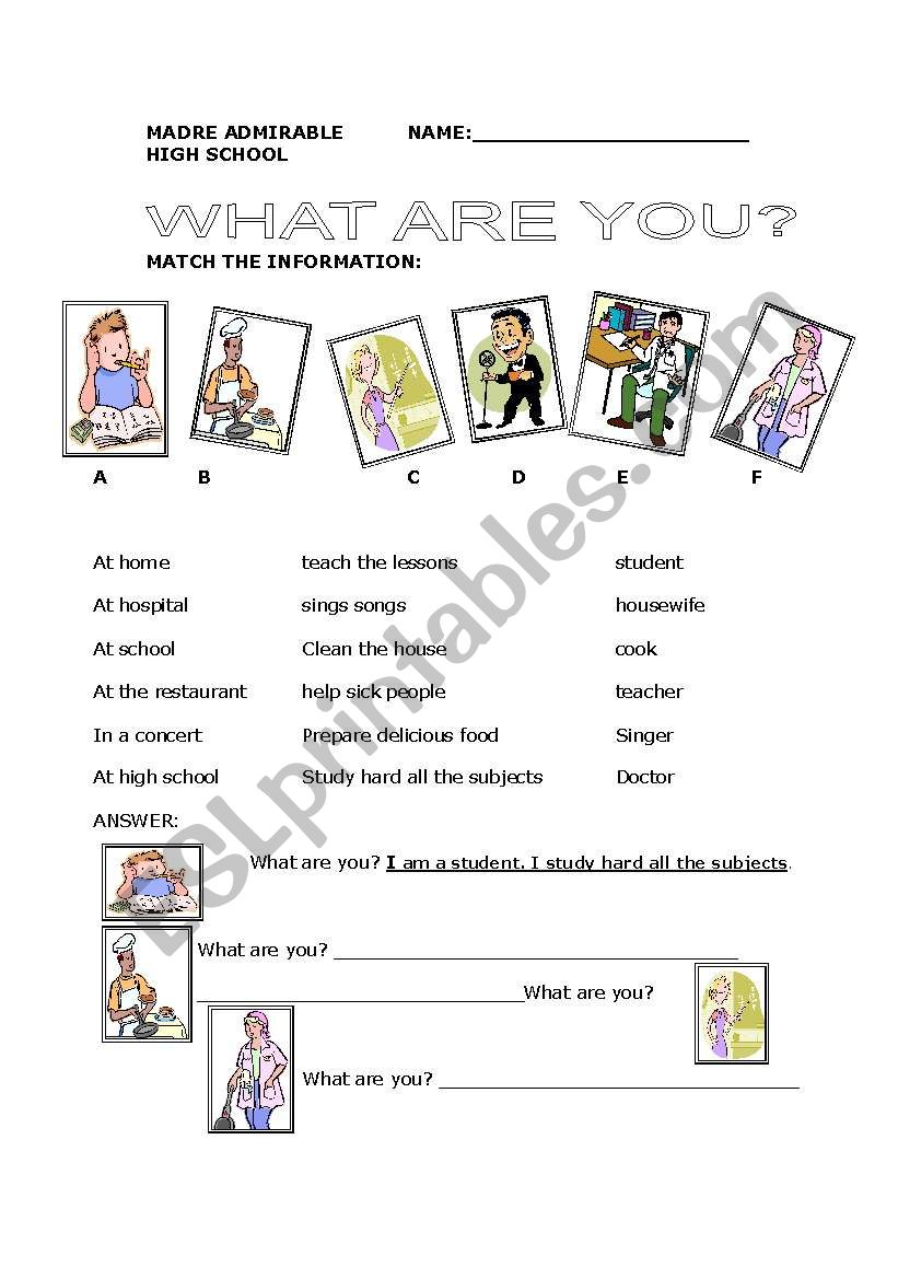 JOBS worksheet