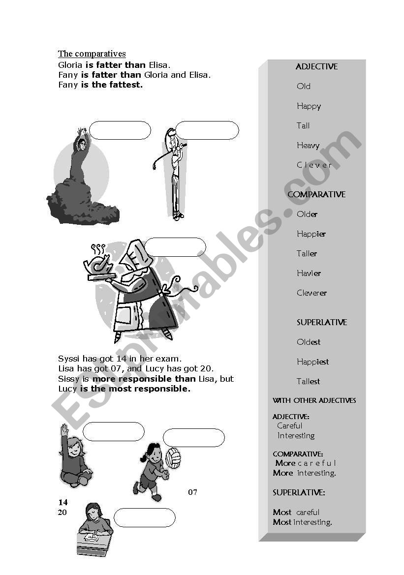 the comparatives worksheet