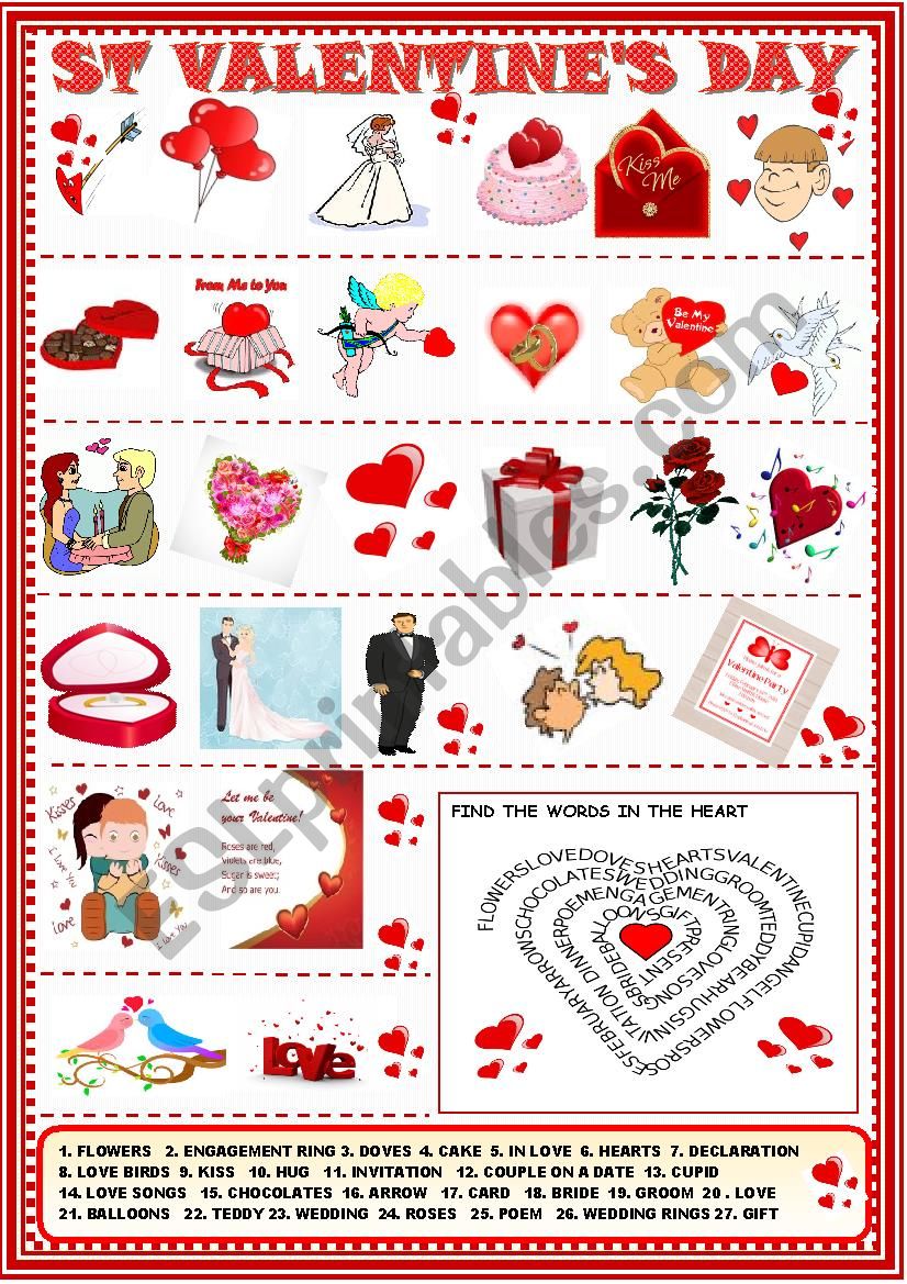 St Valentine´s day - ESL worksheet by spied-d-aignel