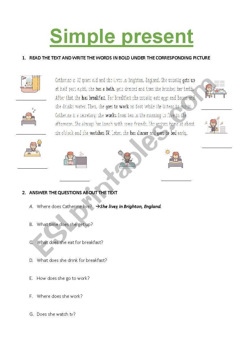 Simple Present Tense worksheet