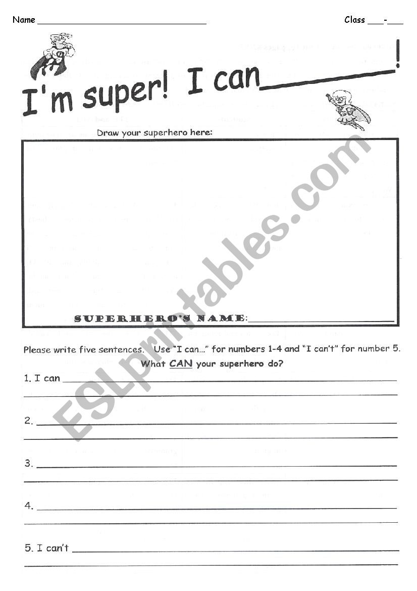 I can... worksheet