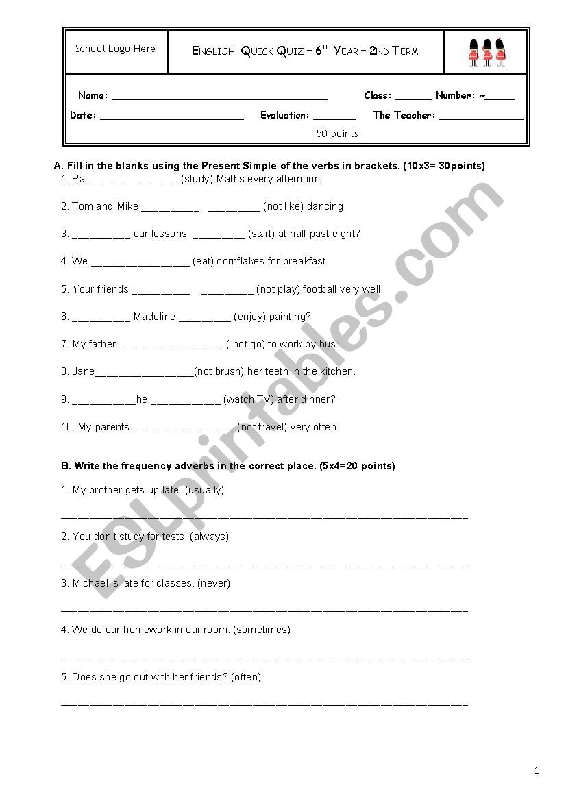 Grammar Quiz worksheet