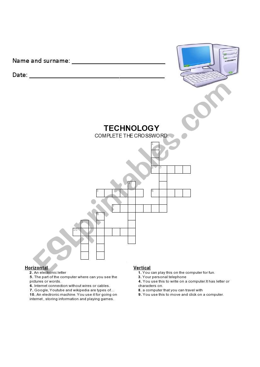 Technology worksheet