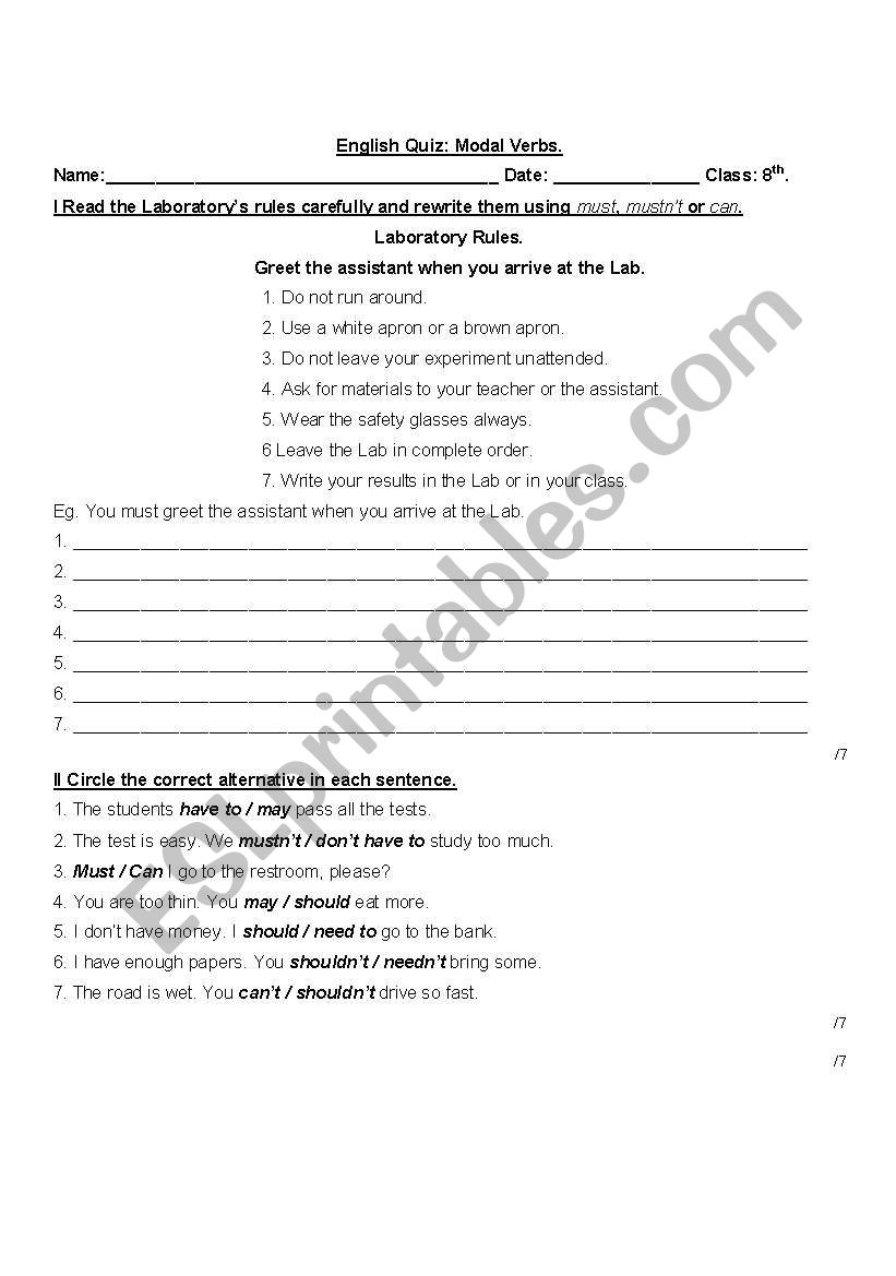 modal verbs quiz worksheet