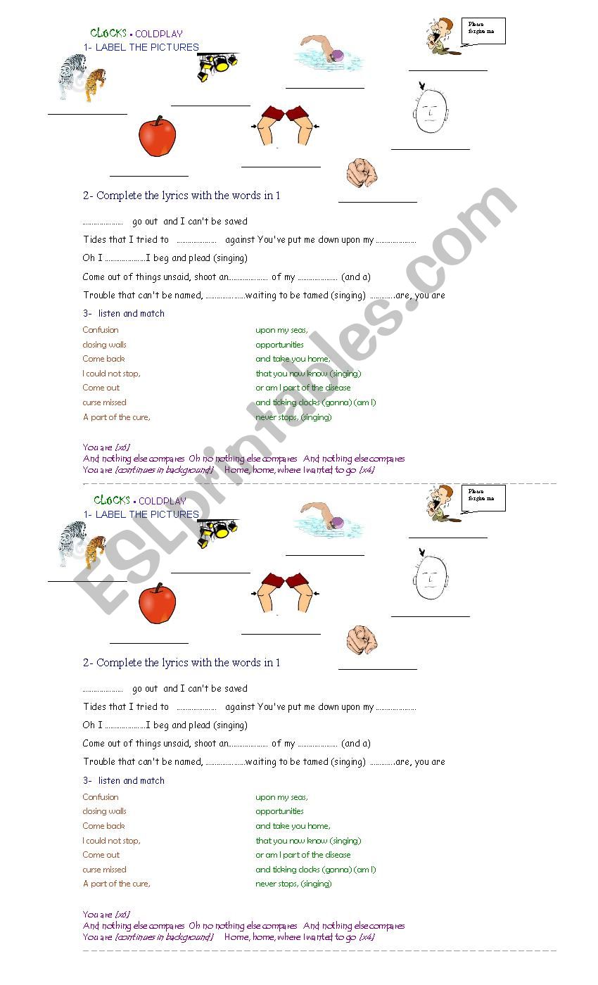 CLOCKS worksheet