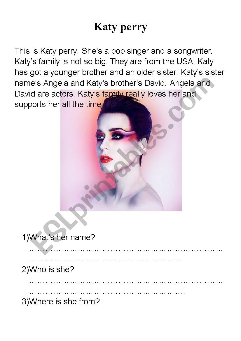 Katy Perry worksheet