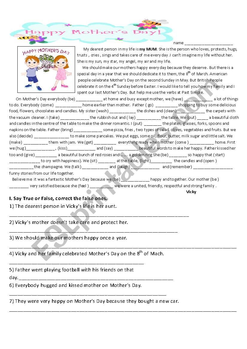 mother´s day - ESL worksheet by rodiana