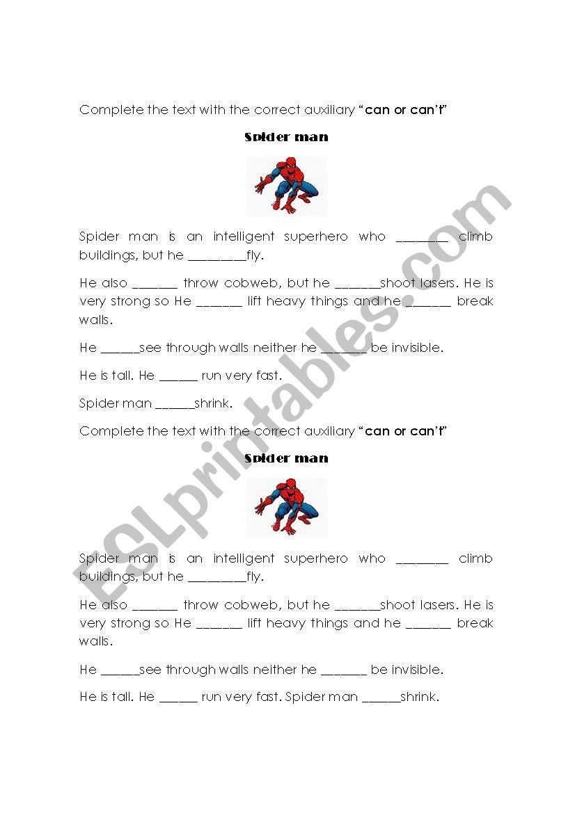 comics worksheet