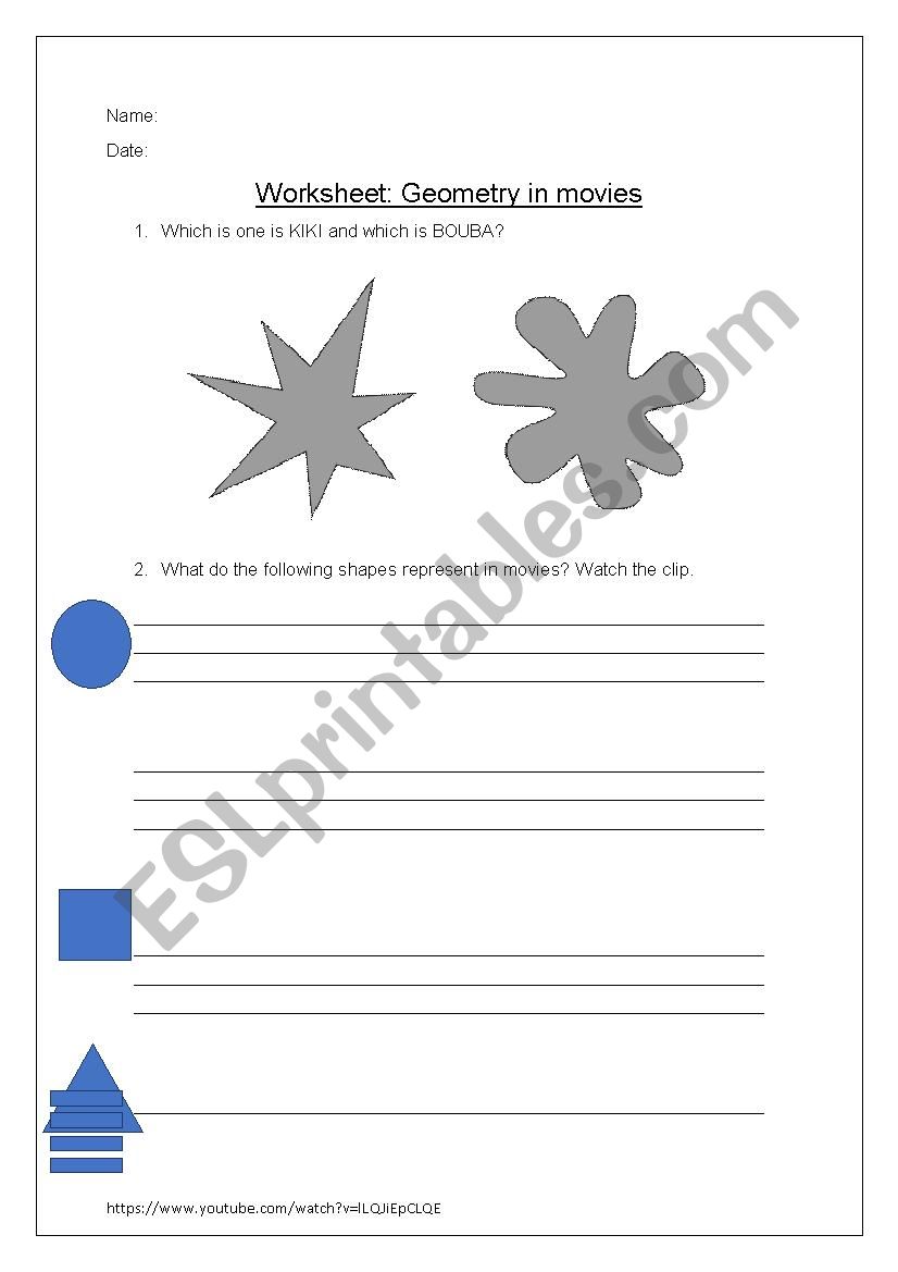 Geometry in movies worksheet