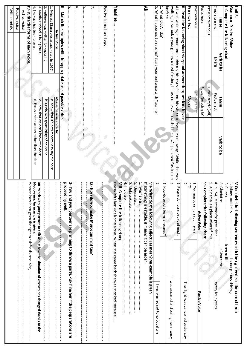 Passive voice worksheet